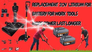 Two Pack More Powerful Worx 20V Battery Lithium Replacement Dual charger [upl. by Stoughton]