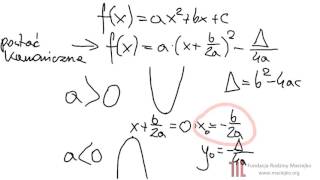 Odc 6 Współrzędne wierzchołka funkcji kwadratowej [upl. by Wellesley]
