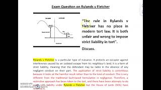 Tort Law Exam Question on Rylands v Fletcher [upl. by Kiyohara]