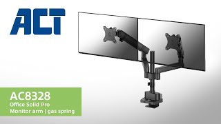 How to install ACT AC8328 dual monitor arm office solid pro with mechanical spring [upl. by Gibbs]