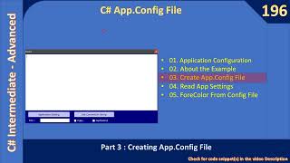 C App Config  Part 3  Create Config File  C Advanced 196 [upl. by Truitt264]