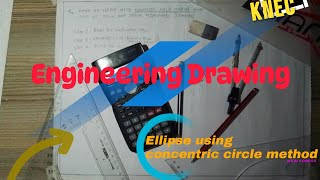 Draw an Ellipse using the Concentric Circle method given the Major amp Minor axis  Technical Drawing [upl. by Way940]