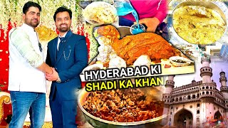 HYDERABAD Ki SHADI KA KHANA  HYDERABADI AUNTHENTIC WEDDING FOOD  HYDERABADI Muslim Wedding [upl. by Kassia]