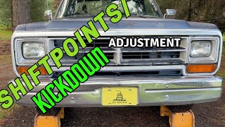 Dodge D100 Torqueflight shift point and kickdown adjustment Super simple [upl. by Partan645]