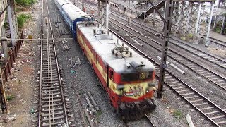 TRAIN over TRAIN  WAP4 over WAM4  KOPAR BRIDGE  Indian Railways [upl. by Vincelette]