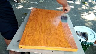 PAANO MAG VARNISH GAMIT ANG LATEX NA PINTURA  HOW TO VARNISH USING LATEX PAINT [upl. by Assirrec]