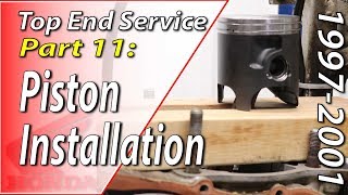 9701 Honda CR250  Engine Top End  Part 11 Piston  Installation [upl. by Gavrah287]