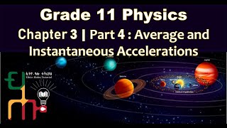 Grade 11 Physics Tutorial Chapter 3  Part 4 Average and Instantaneous Accelerations [upl. by Alvis324]