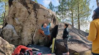 Fontainebleau bouldering Tim Tim 7A Ankur [upl. by Endaira]