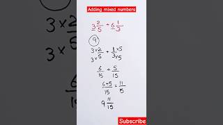 Addition of Mixed Fractions  Adding Mixed Numbers maths mathematics [upl. by Letnom]