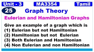 Discrete Mathematics in Tamil  MA3354Graph Theory in Tamil Eulerian amp Hamiltonian Graphs in Tamil [upl. by Aneert]