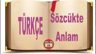 Kpss Türkçe Sözcükte Anlam [upl. by Naujtna]