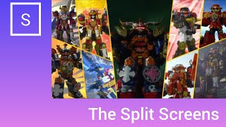 Power Rangers Ninja steel amp Ninninger All Megazords amp Gattai  Rangers Sentai The Split screens [upl. by Ada58]