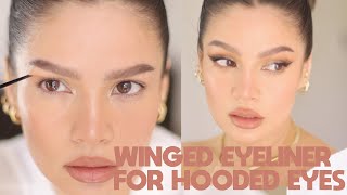 Why this technique on HOODED eyes is better than winged Eyeliner  Maiah Ocando [upl. by Aynik]