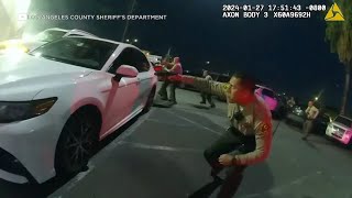 Video shows LA County deputies unleash hail of gunfire on armed man [upl. by Tonneson260]