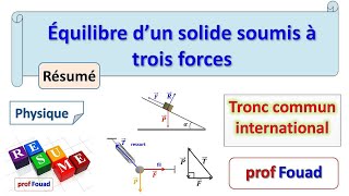 équilibre dun solide soumis à trois forces tronc commun [upl. by Hildagarde93]