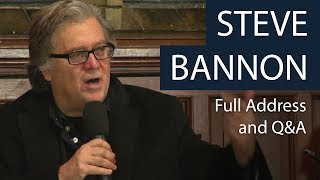 Steve Bannon  Full Address and QampA  Oxford Union [upl. by Aerdna259]