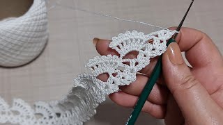 Kolay Basit İnce Havlu Kenarı Yapımı  Very Easy Ribbon Lace [upl. by Nisay]