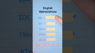 Common acronyms in English verbalvoyagewithmisbahkhalid english [upl. by Fidelity]