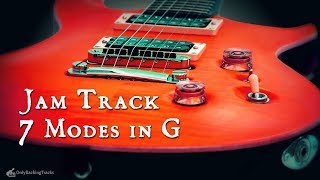 All 7 Modes in G  Segmented Jam Track [upl. by Anahahs]