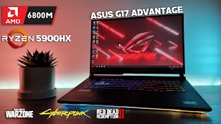 ASUS G15  G17 Advantage Laptop  AMD 6800m 12GB Ryzen 9 5900hx  3 Games FPS Tested [upl. by Sonahpets]