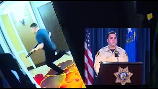 Police Man shot at Las Vegas hotelcasino charged at SWAT officers with shotgun [upl. by Ramon500]