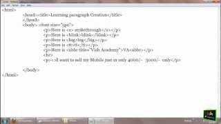 tt abbr blink strike tags  HTML paragraph in Hindi part 57  html in Hindi [upl. by Perice708]