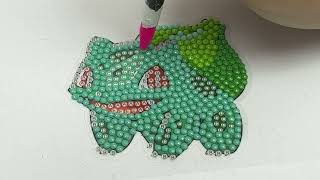 Pokemon ASMR Bulbasaur and Politoed Diamond Mosaic  Relaxing Art Video [upl. by Radnaskela]