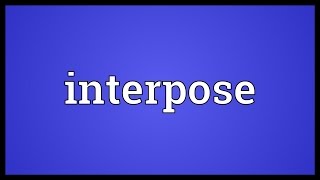 Interpose Meaning [upl. by Lidda]