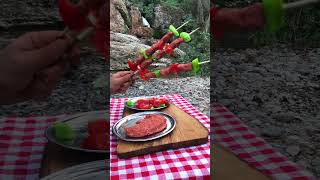 Tereyağlı Urfa Kebabı  Turkish Kebab💯 doğadakiadam food cooking nature yemek camping kebap [upl. by Celin]