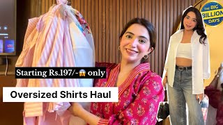 Oversized Shirts Haul Starting Rs197 😱 Only ❤️ NeetuSikka [upl. by Ailekat932]