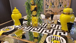 Summer Yellow Tablescape ideas  Lemon theme Versace inspired  decorate with me [upl. by Alemrac]