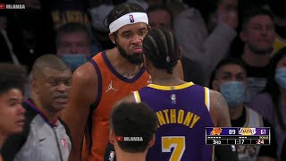 Carmelo Anthony talk sht to JaVale McGee down 28 👀 Lakers vs Suns [upl. by Eilatan]