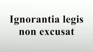 Ignorantia legis non excusat [upl. by Ynohtnaed]