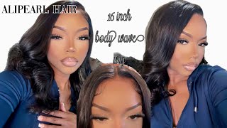 QUICK AND EASY 16 INCH BODY WAVE WIG 🔥 FT ALIPEARL HAIR [upl. by Chancellor]