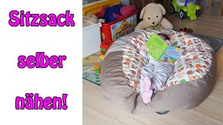 Sitzsack für Kinder selber nähen  Nähen für Anfänger DIY Tutorial [upl. by Einnij]