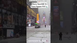 🇺🇲🗽 Heavy Snowfall At Times Square New York City newyorkcity timessquare4k nyc snowfall usa [upl. by Zetnom116]