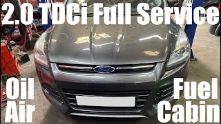 20142018 Ford KUGA 20 TDCi FULL Filter Service  Air Oil Cabin Fuel  T7MA [upl. by Ecille]