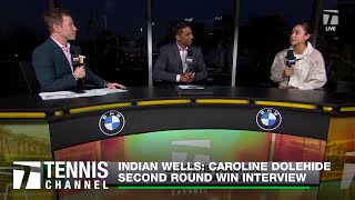 Caroline Dolehide Discusses Her Big Win Over Azarenka Indian Wells 2R [upl. by Zoha]