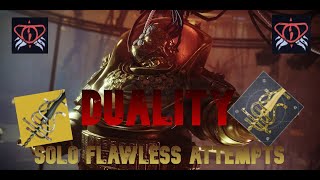 DUALITY SOLO FLAWLESS ATTEMPTS DAY 1  Destiny 2 The Final Shape [upl. by Evalyn]