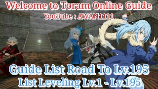 Toram Online  Guide  Leveling List Road To Lv195 List Lv1  Lv195 [upl. by Retnuh]