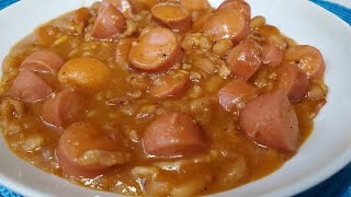 EASY BEANS AND WEENIES Made With Left Over Baked Beans [upl. by Brice583]