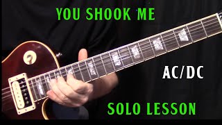 how to play quotYou Shook Me All Night Longquot by ACDC  guitar solo lesson [upl. by Andrel]