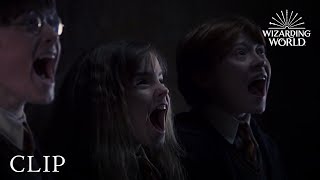 Harry Ron amp Hermione Run Scared of Fluffy  Harry Potter and the Philosophers Stone [upl. by Martine]