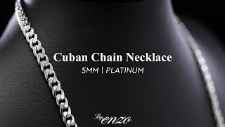 ByEnzo Cuban Link Chain Necklace 5mm  Platnum Jewelry [upl. by Dalli]