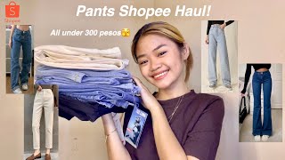 ALL UNDER P300 PANTS SHOPEE HAUL😳  Krishia Diaz [upl. by Neelrahs]