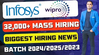 🔥Wipro amp Infosys Biggest Mass Hiring News  Wipro Hiring 12000 amp Infosys Hiring 20000 Freshers🔥 [upl. by Covell]