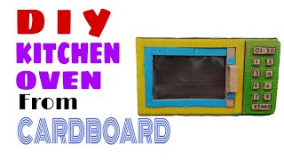 Low Cost DIY  How To Make Kitchen Oven From Cardboard  Mainan Oven Kardus [upl. by Atinaj]