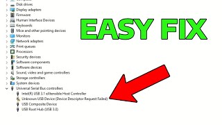Fix Unknown USB Device Device Descriptor Request Failed Windows 11 Solve unknown usb device [upl. by Tterag226]