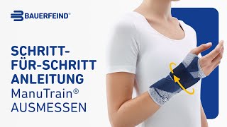 Messanleitung ManuTrain Handgelenkbandage mit individuell einstellbarem Stabilisierungsgrad [upl. by Yenettirb]